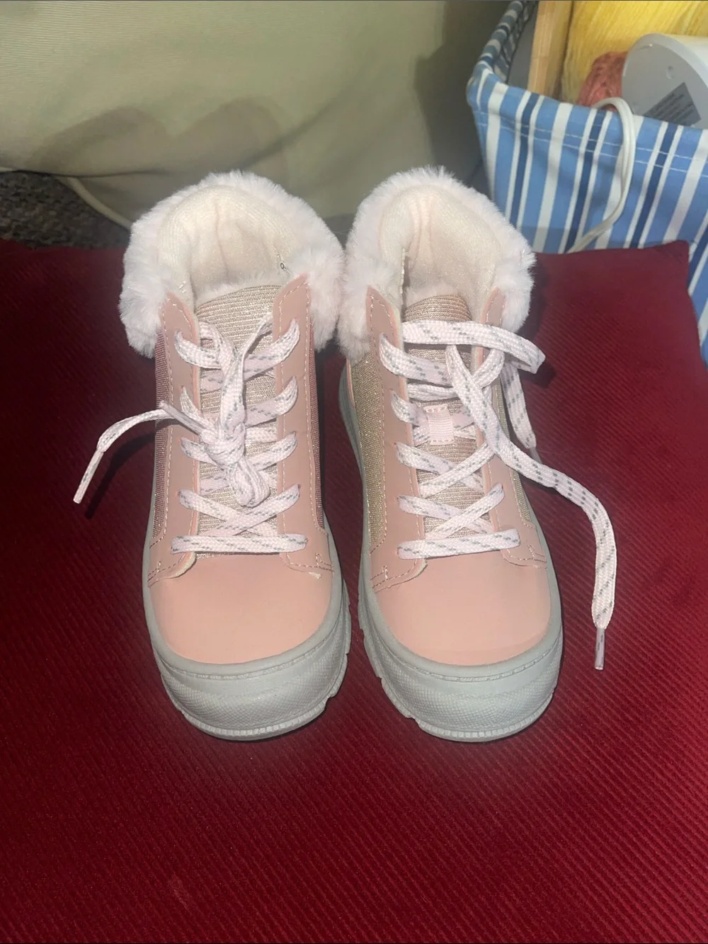OshKosh B'gosh Pink Faux-Fur Trim Kids Boots